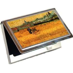   Wheat Fields By Vincent Van Gogh Business Card Holder
