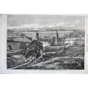  1881 Mottram Viaduct Manchester Sheffield Railway Train 
