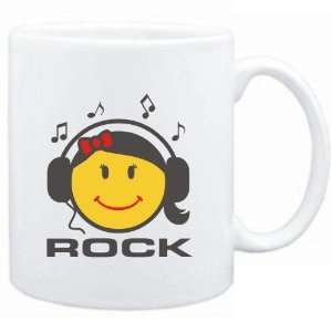  Mug White  Rock   female smiley  Music Sports 