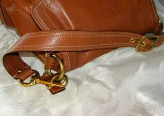 COACH WHISKEY Leather Legacy Flap Hobo Shoulder Bag 12854 GUC 