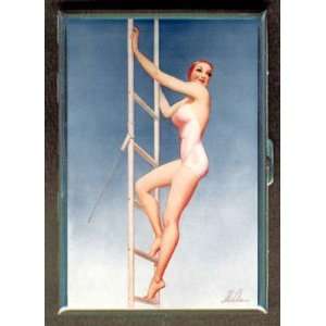  VINTAGE PIN UP HIGH DIVE SWIMMING ID CIGARETTE CASE WALLET 