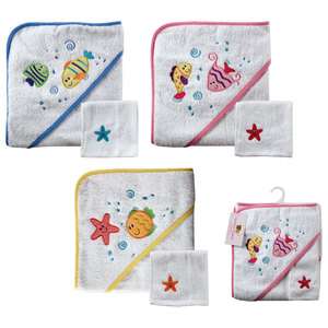 Luvable Friends Baby Hooded Towel & Washcloth  