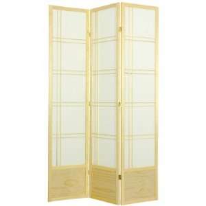  78 Double Cross Design Room Divider in Natural Number of 