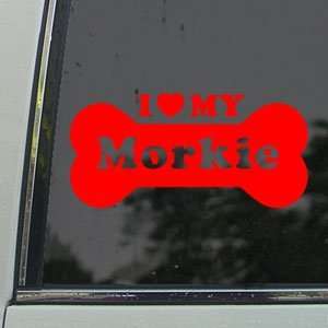  I Love My Morkie Red Decal Car Truck Window Red Sticker 