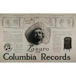  1916 Ad Columbia Record Hipolito Lazaro Opera Grafonola 