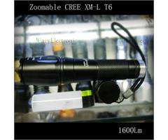   CREE XM L T6 1600 LM Zoomable 7 modes Waterproof LED Flashlight Torch
