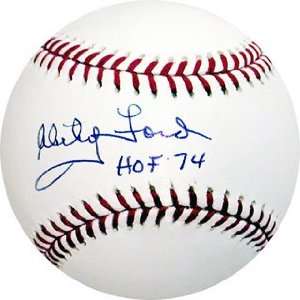  Whitey Ford Autographed Ball   with HOF 74 Inscription 