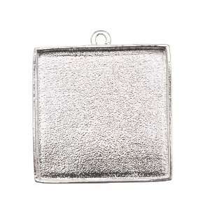 Nunn Design Bright Silver Plated Pewter Collage Bezel Square 1 1/4 