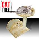   Cat Post Tree Scratcher Furniture Play House Pet Bed Kitten Toy Beige