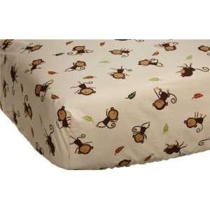  Carters Monkey Bars Fitted Sheet, Chocolate, 28 X 52 