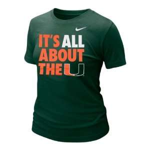  Miami Hurricanes Womens Green Nike Local T Shirt Sports 