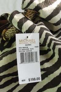 NWT New Michael Kors Marina Canvas Tiger LG Shoulder bag tote  