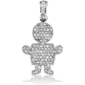   Gift   XXL Size 18K Gold and Diamond Mommys Boy Pendant   green gold