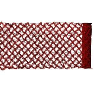  30 X 12 Red Tinsel Wired Ribbon