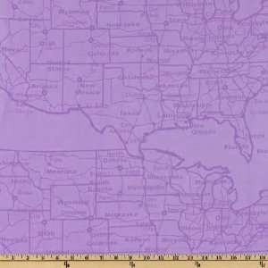  44 Wide I Love Lucy Hollywood At Last Map Purple Fabric 