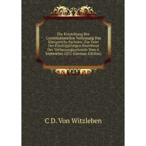   Vom 4. September 1831 (German Edition) C D. Von Witzleben Books