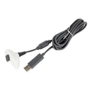 Play and Charge Kit Cable White New for Xbox360  
