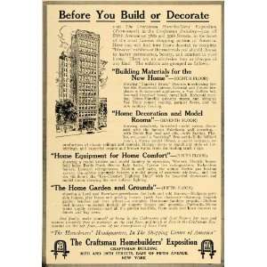  1914 Ad Craftsmen Homebuilders Exposition Decor Store 