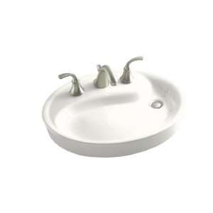Yin Yang Wading Pool Bathroom Sink with 8 Centers in White Finish 