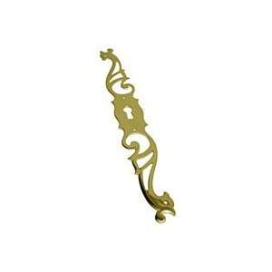  KEYHOLE PLATE 200MM RIGHT/BURNISHED BRASS