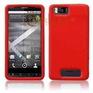  Motorola Droid MB810 Solid Red Silicon Skin Case Cell 