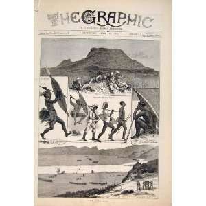  Zulu War Africa Wood Blood River Old Print 1879