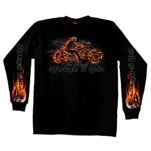  Hot Leathers Black XX Large Hell Rider Long Sleeve T Shirt 