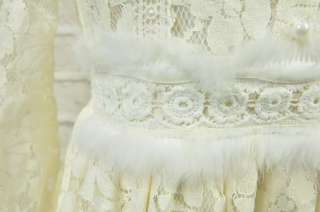 Ivory Lace Floral Edge Lapel Neck Long Sleeve Korea Fashion Sweet Slim 