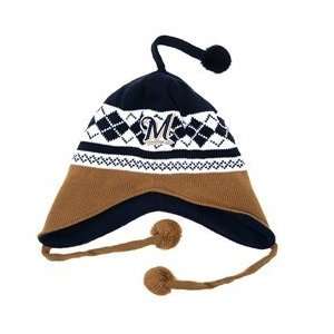  Milwaukee Brewers Sherpa Argyle Knit Cap   Navy/Khaki One 