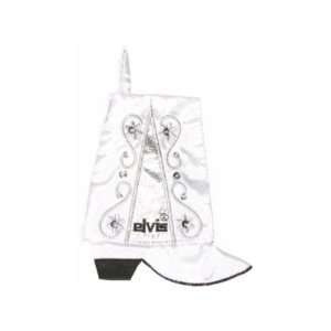Elvis 7in Satin Boot Shaped Mini Elvis Christmas Stocking   White with 