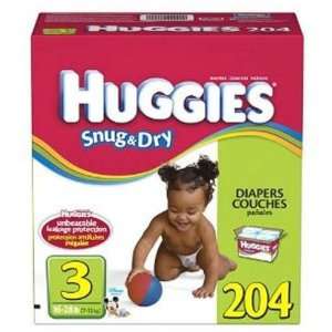  Huggies Snug & Dry Size 3, 204 Count Health & Personal 