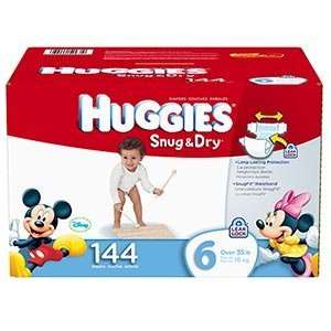 Huggies Diapers Size 6; Quantity 144 LeakLock protection, Large 