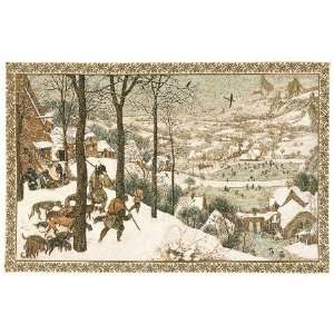 Hunting in the Snow Wall Tapestry 