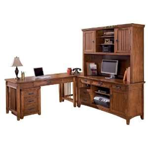  5PC Large Leg Desk, Credenza, Hutch, Mobile File Cabinet 