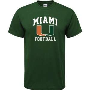  Miami Hurricanes Forest Green Football Arch T Shirt 
