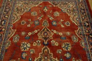 LARGE FLORAL 5X10 RED MASHAD PERSIAN ORIENTAL AREA RUG CARPET WOOL 