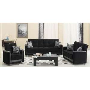  Vermont Black Loveseat by Meyan Furniture