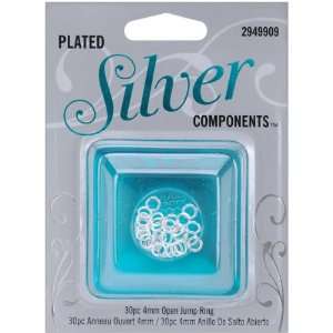  Silver Plated Metal Findings 4mm Open Jump Ring 30/Pkg 