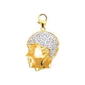 BoyS Head, 14K Yellow Gold Diamond Charm Jewelry