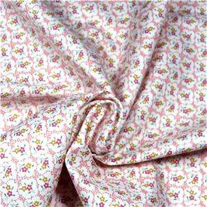 Red Rooster Cotton Fabric Cute Pink & White Tiny Floral Calcio By the 