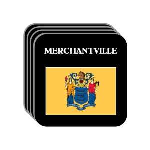 US State Flag   MERCHANTVILLE, New Jersey (NJ) Set of 4 Mini Mousepad 