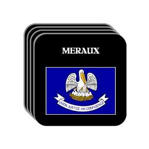 US State Flag   MERAUX, Louisiana (LA) Set of 4 Mini Mousepad Coasters