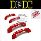 Red Brembo Style Disc Brake Caliper Covers 4pcs Front 24cm Rear 19cm 