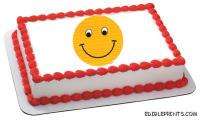 Smiley Face Edible Image Icing Cake Topper  