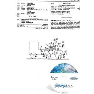  NEW Patent CD for VEHICLE WITH FRAME ADAPTED TO BE RAISED 