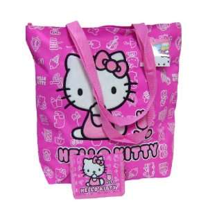  New Hello Kitty Tote Bag Pink & Tri fold Wallet Toys 