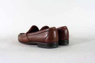 Allen Edmonds Ivanhoe Brown Woven Penny Loafer Shoe 8.5  