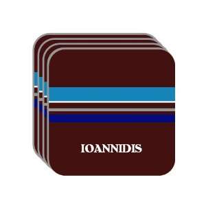 Personal Name Gift   IOANNIDIS Set of 4 Mini Mousepad Coasters (blue 