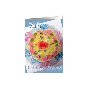  7th Birthday   Floral Cake Card Toys & Games