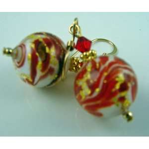  Marmo Earrings (Red Swirl) Jewelry